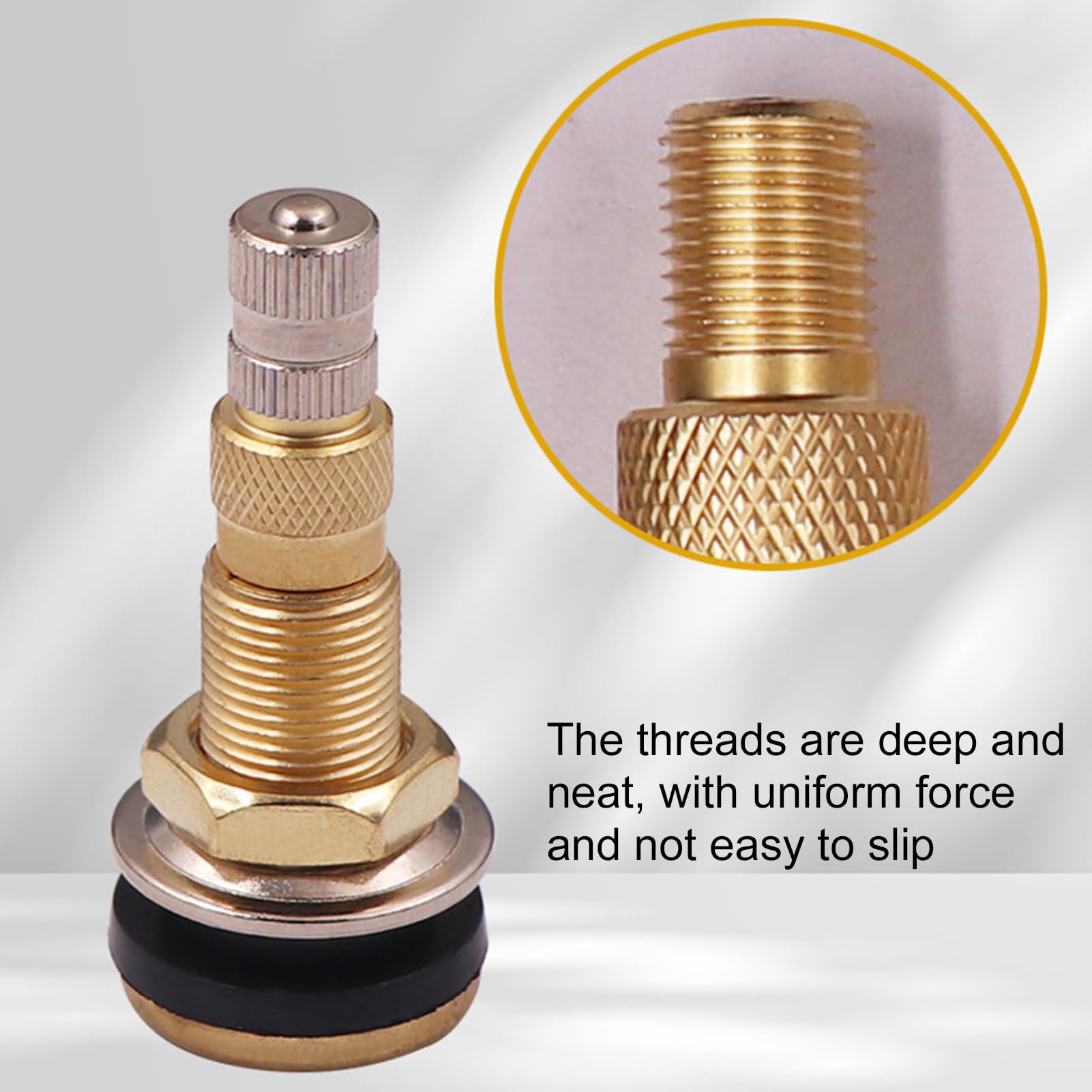 Eosnow Stelo della valvola del pneumatico tubeless per aria liquida da 10 pezzi in ottone 1 7/8
