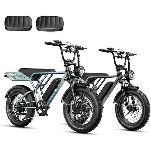 Jasion RetroVolt&Pro Electric Bike for Adults, 2000W/3000W Peak - 30/38MPH Electric Dirt Bike, 48V-52V, 13AH/20AH Battery, 70/90Miles Max Range Electric Motorcycle, 20'' X 4'' Fat Tire All-Terrain