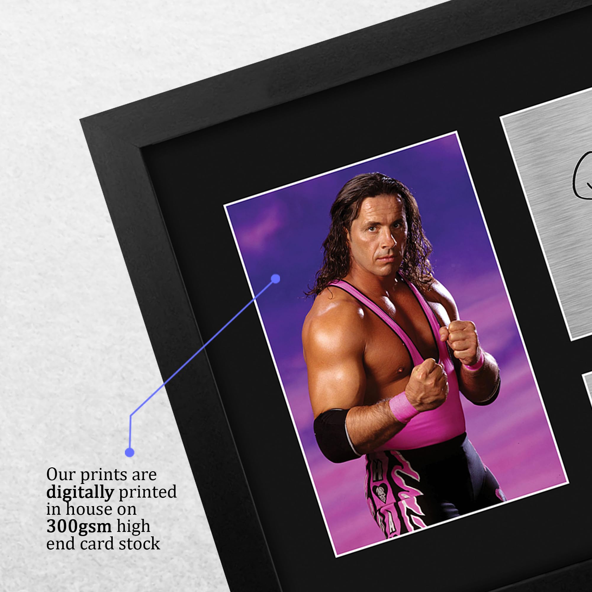 ヒットマン・ブレット・ハート　直筆サイン色紙（WWEスーパースター） Amazon.com: HWC Trading Bret Hitman Hart Framed Gift Signed