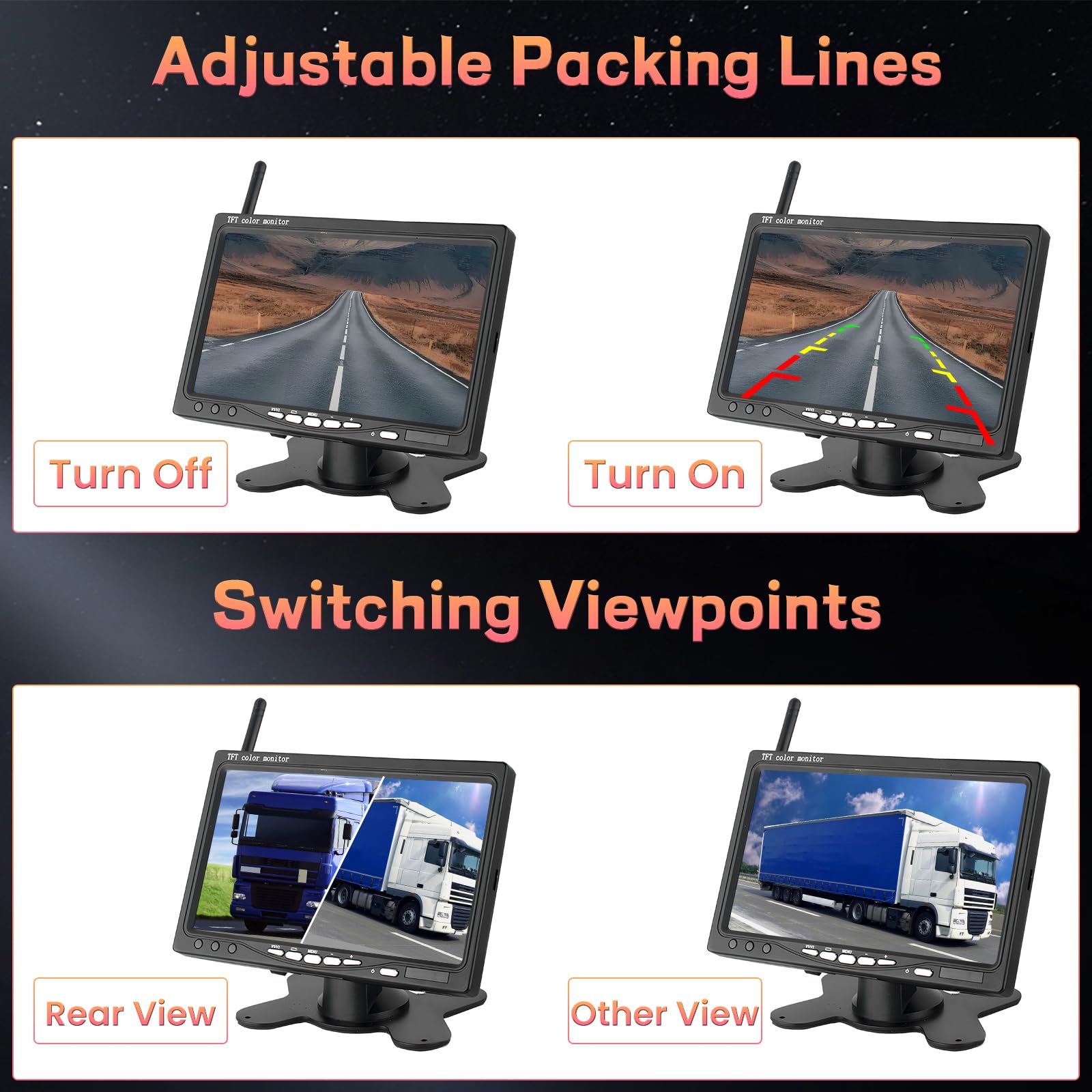 Telecamera Di Retromarcia Wireless Con Monitor 4.3'' - Visione Notturna E Grandangolo Per Auto E Camper - Foto 2