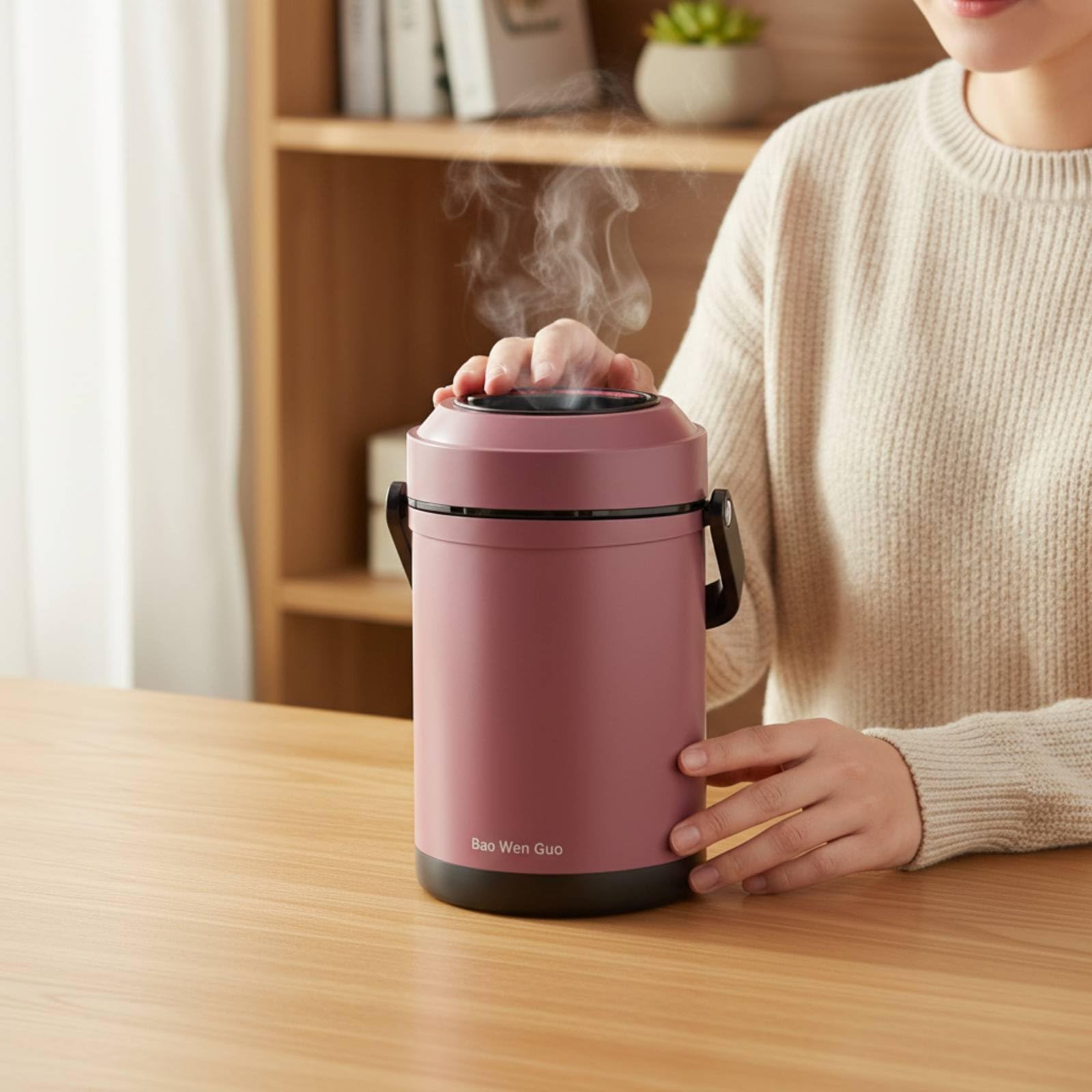 Contenitore Isotermico in Acciaio 304 Grande Capacità Bento Box in Acciaio Inox Facile da Pulire Lunch Box Ermetico per Lavoratori, Ufficio, Trasporto, Rosa, Oro Rosa, 2.6L