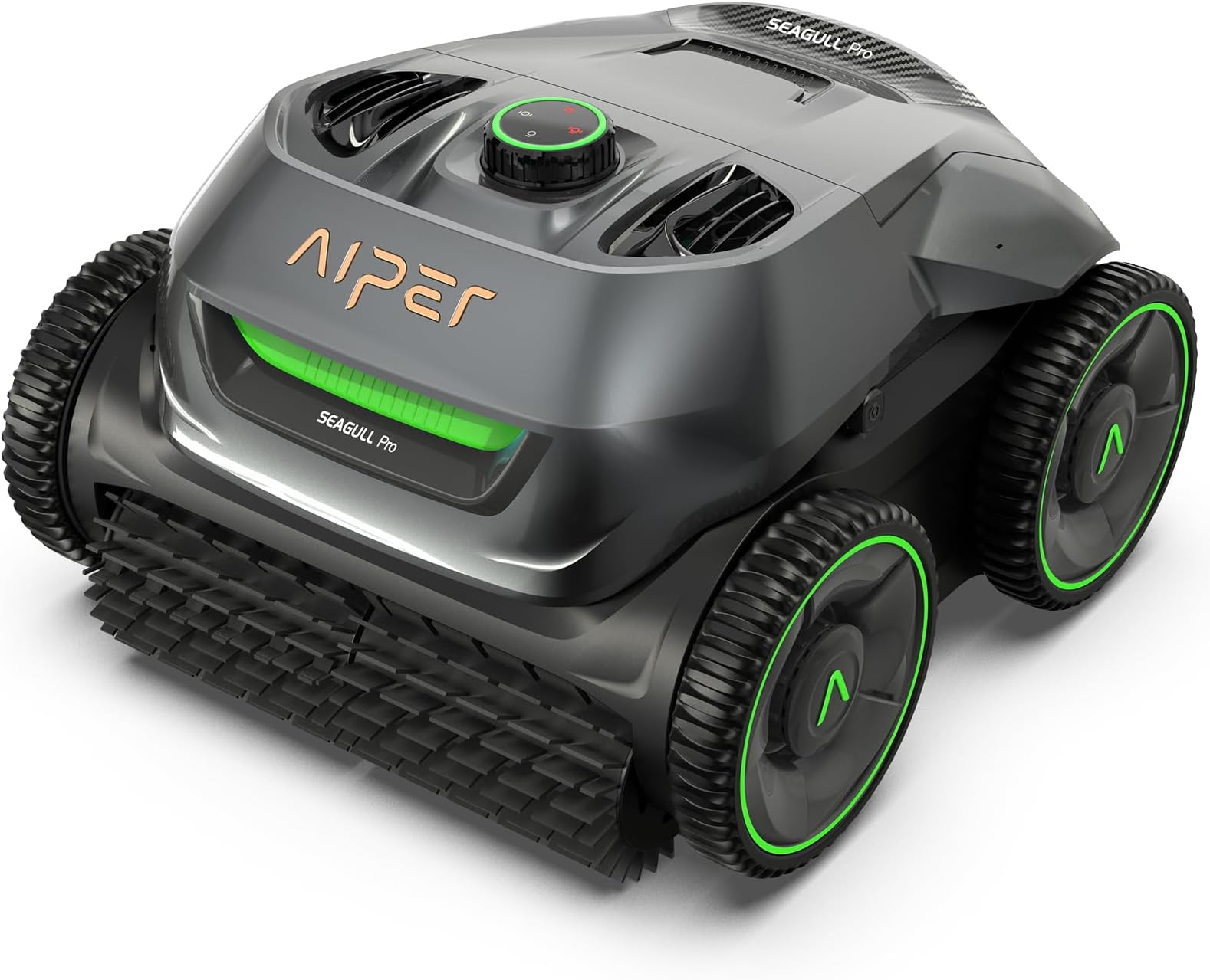 AIPER Cordless Robotic Pool Cleaner, WavePath Navigation, Wall-Climbing, Quad-Motor, 150 mins Runtime for Inground Pools up to 1,600 sq.ft, Seagull Pro ZT6002