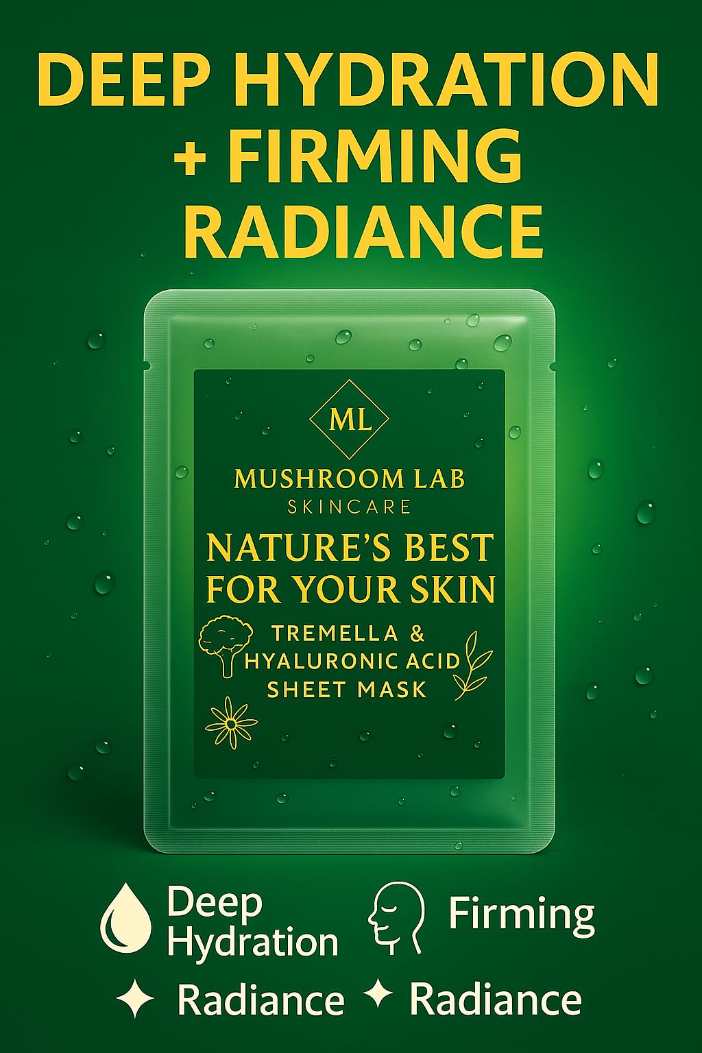 Leave-On Hydrating Face Mask, Tremella Mushroom & Hyaluronic Acid, Glass Skin Glow Treatment, No Rinse, Sensitive Skin - Image 4