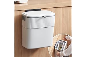 Hanging Trash Can with Hinged Lid for Convenient, Durable, Odor-Blocking Waste Disposal