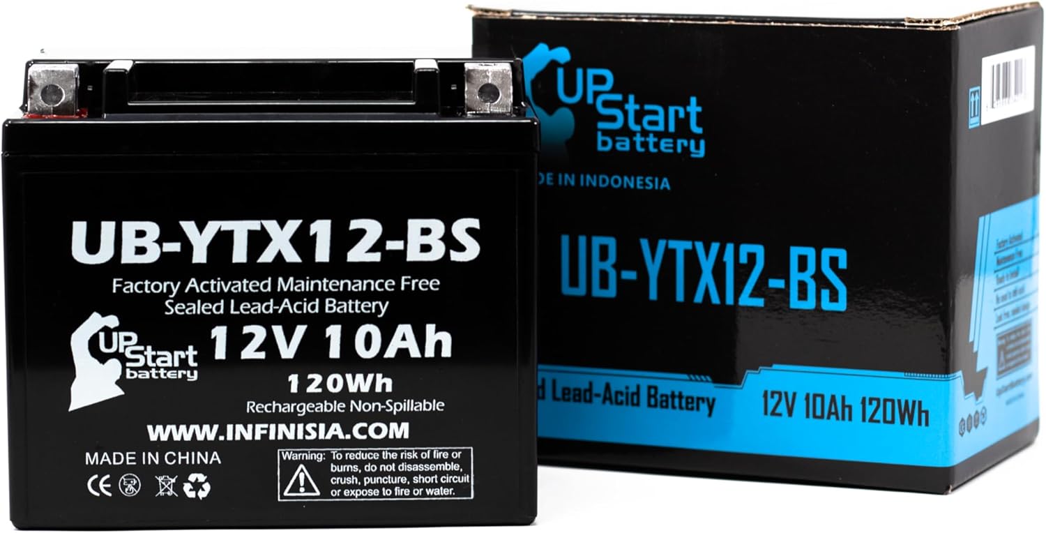 Replacement for 2006 Kawasaki Vulcan 900 Classic 900 CC Factory Activated, Maintenance Free, Motorcycle Battery – 12V, 10Ah, UB-YTX12-BS Replacement for 2006 Kawasaki Vulcan 900 Classic 900 CC Factory Activated, Maintenance Free, Motorcycle Battery – 12V, 10Ah, UB-YTX12-BS