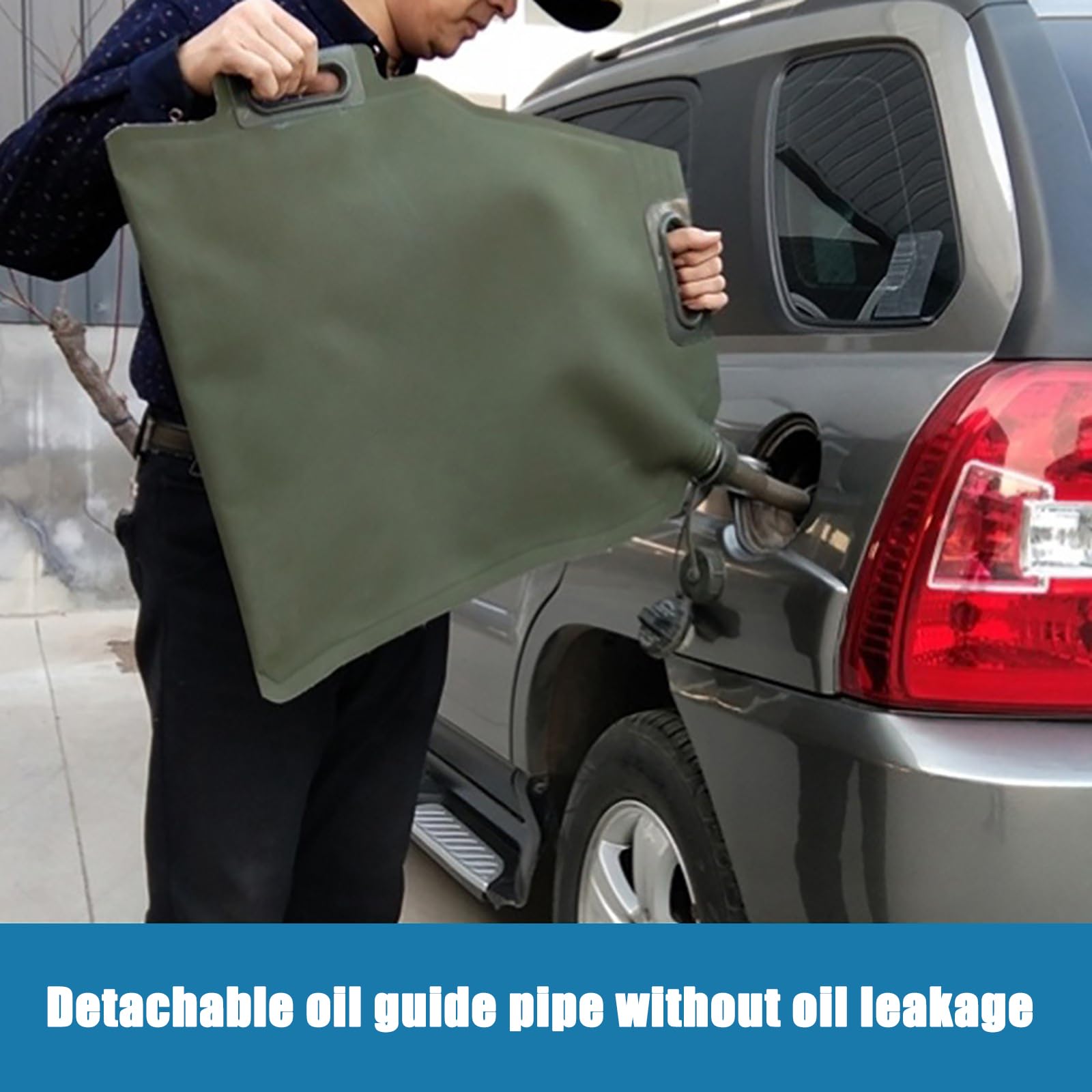 Garrafa Ġãṣôliňa 10L 20L 30L, Bidon Ġãṣôliňa Blanda Portátil, Bolsa de Combustible TPU Plegable de Emergencia Al Aire Libre, Verde,20L