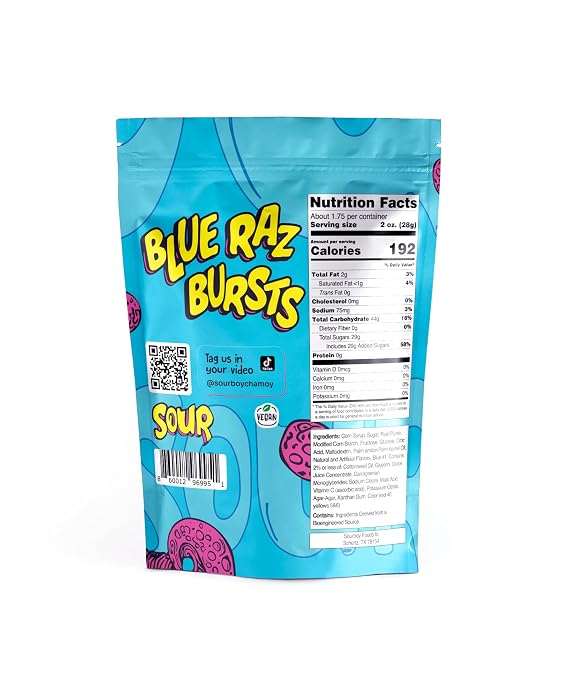 Sourboy Blue Raspberry Gushers Sour Candy, 3.5 oz