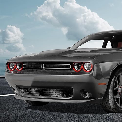 Miniatura 6 de RAZPOY Funda para faros delanteros para accesorios Challenger, cubierta para faros delanteros, decoración exterior para Dodge Challenger 2015-2022