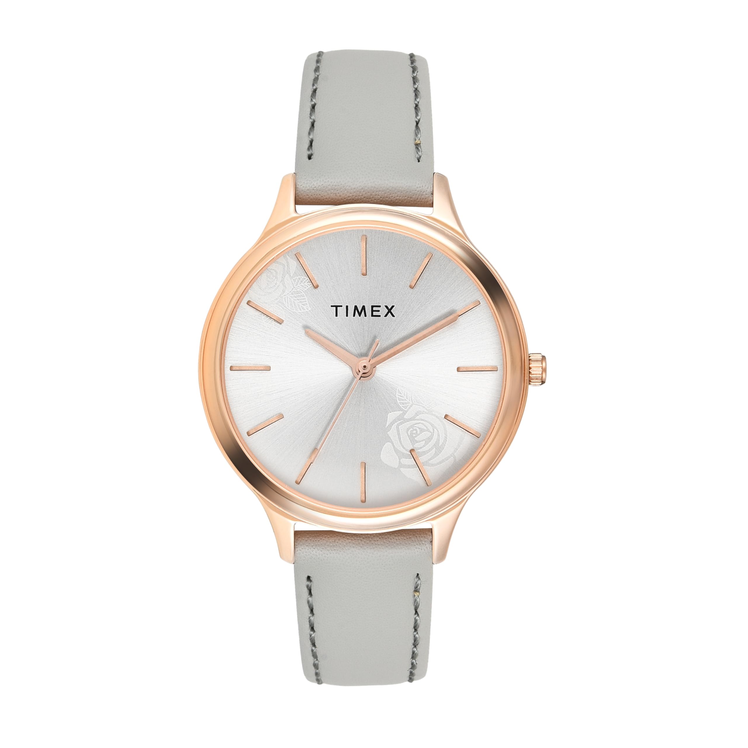 TIMEX Women Leather Silver Dial Grey Band Round Analog Dial Watch- Twtl12104 (B0CQRQDKYX) Amazon Price History, Amazon Price Tracker