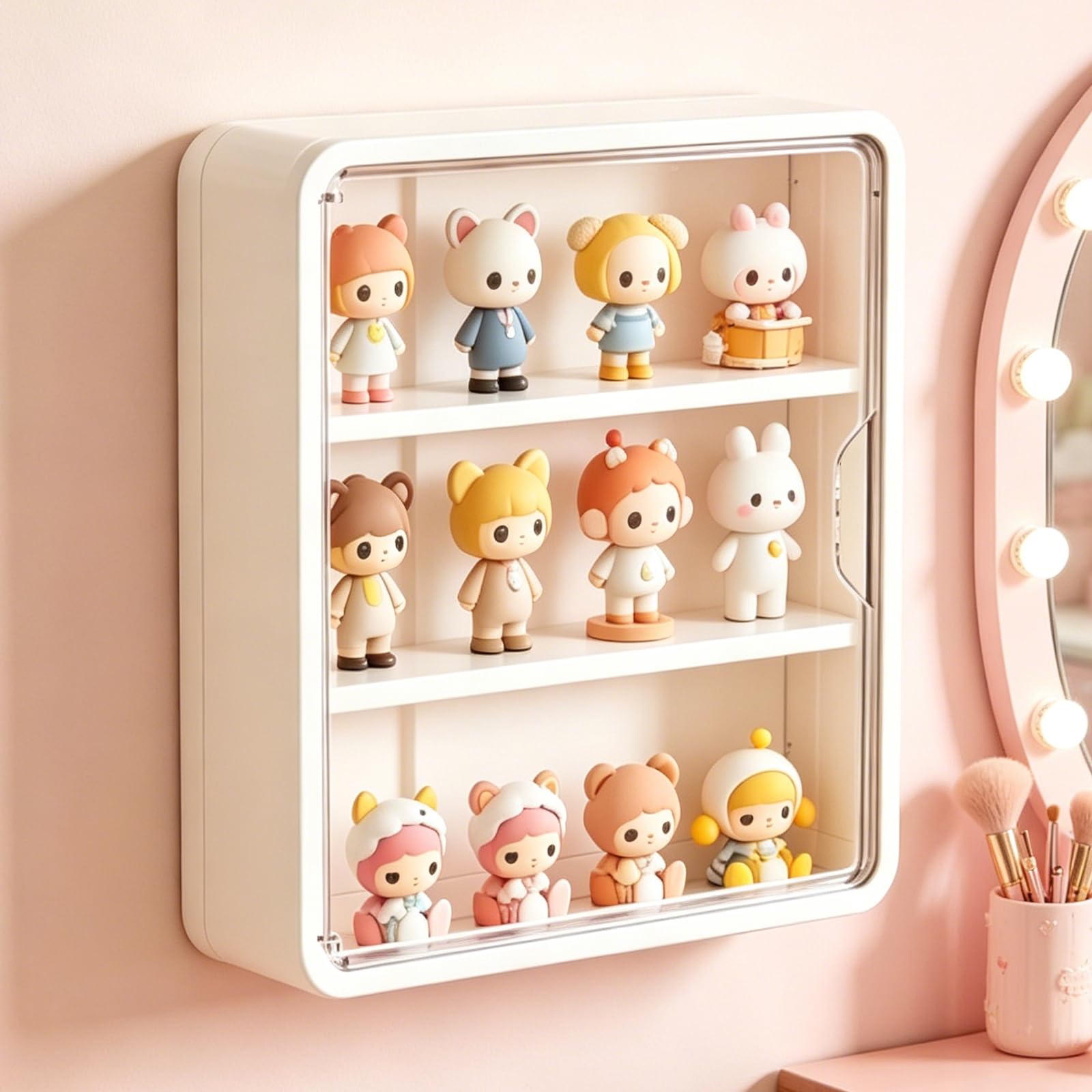 Sammlervitrine Hängend mit Magnettür, 3 Schicht Wandvitrine Hängend, 30×30×8 cm Sammlervitrine Acryl, Vitrine Schaukasten Box Acryl Vitrine, Klare Vitrine für Automodelle Anime Figuren Sammeln Spielzeug