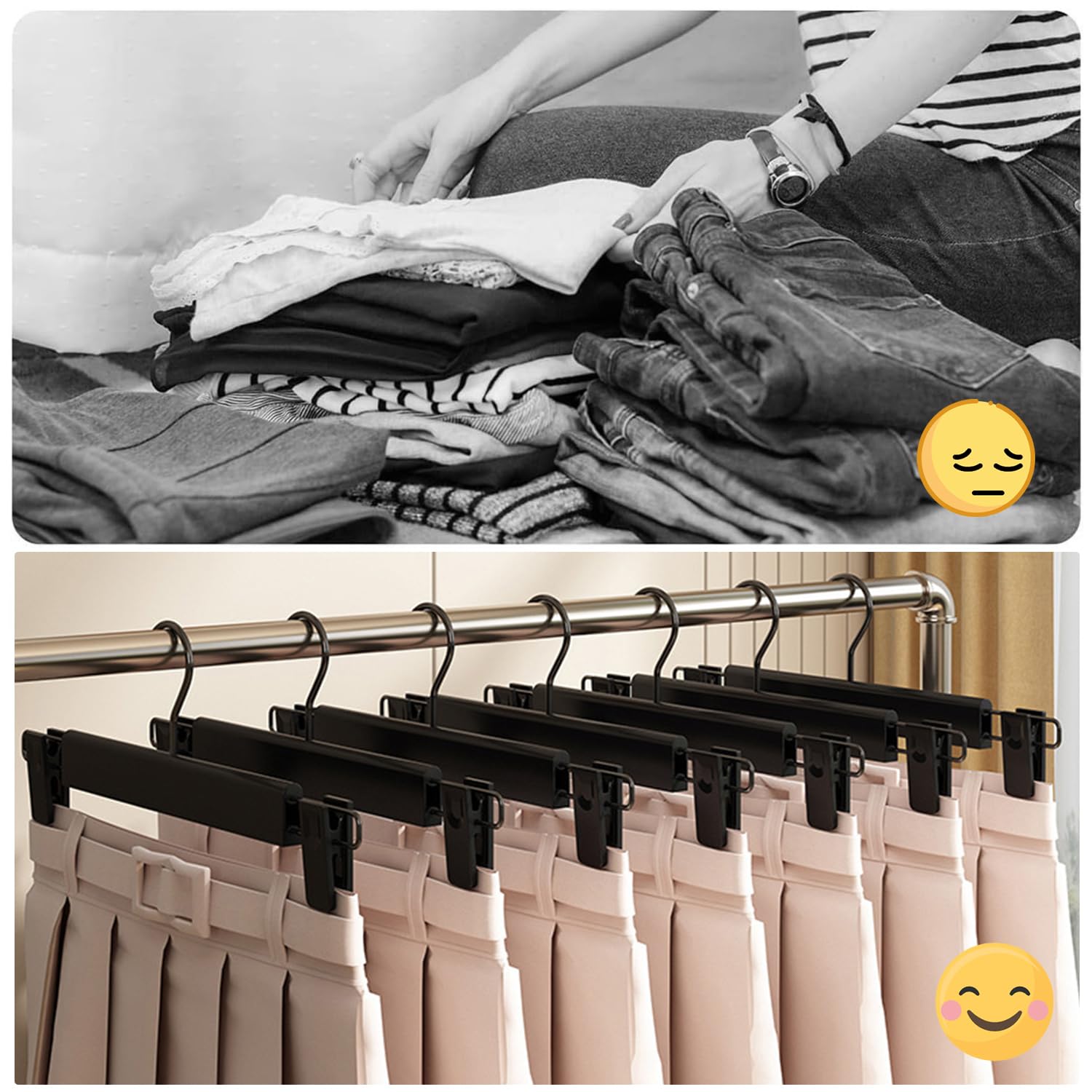 Grucce A S Antiscivolo Per Pantaloni - Organizer Salvaspazio In Acciaio Inox, Confezione Da 4 (Blu) - Foto 1