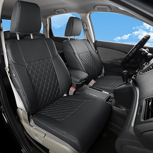 GIANT PANDA Juego completo de fundas de asiento de automóvil personalizadas para Honda CRV EX, EX-L, LX, Touring, SE 2015 2016 de piel sintética,