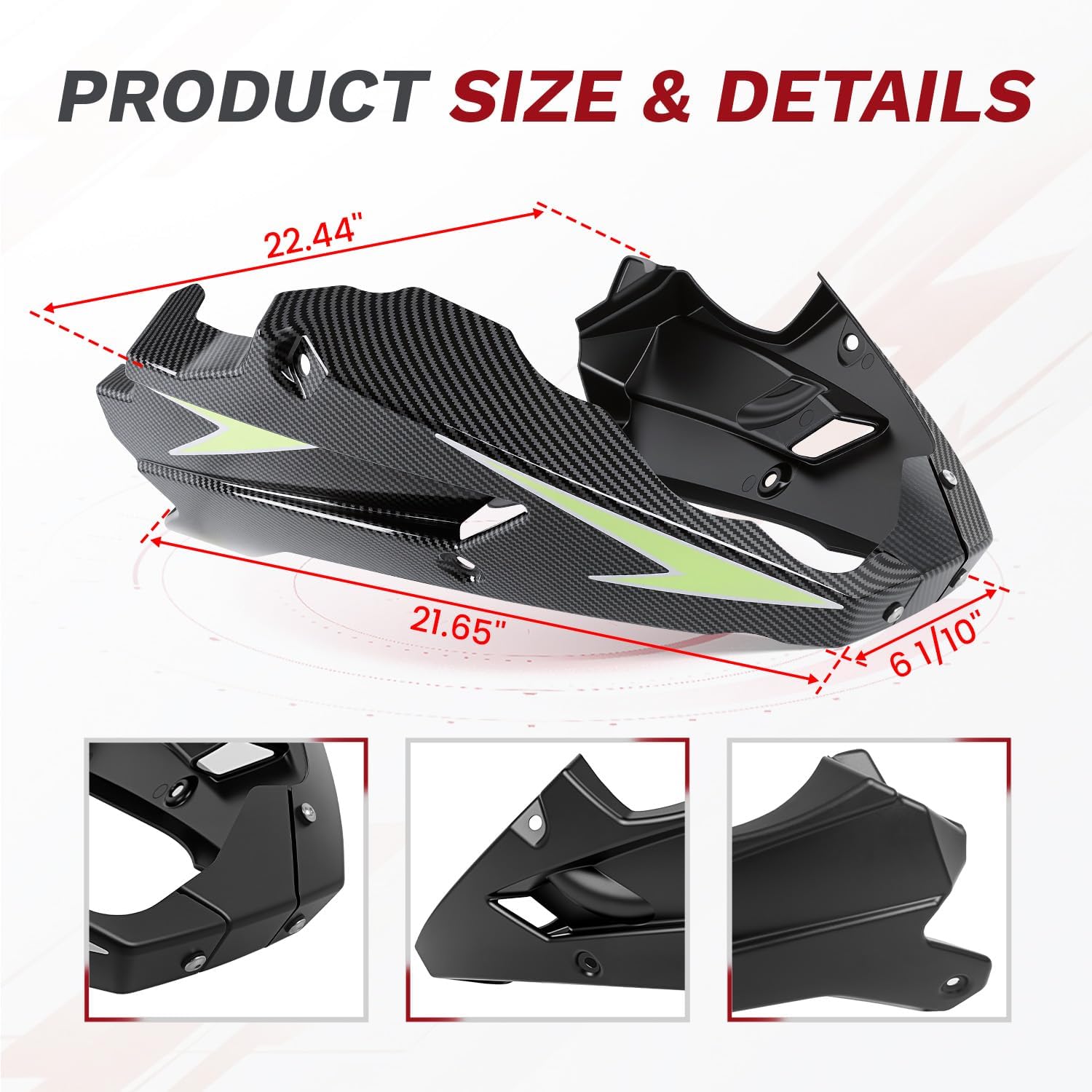 Lower Engine Belly Pan Spoiler Fairing Guard for Z900 2017-2026, Z900SE 2021-2026, Motorcycle Frame Panel Guard Chassis Shroud (Carbon Pattern)
