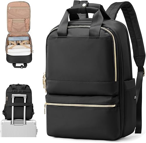 suratio Mochila de viaje para laptop para mujeres, profesores, mochila de trabajo, bolsas de mano para aviones, mochila grande impermeable, Cadena