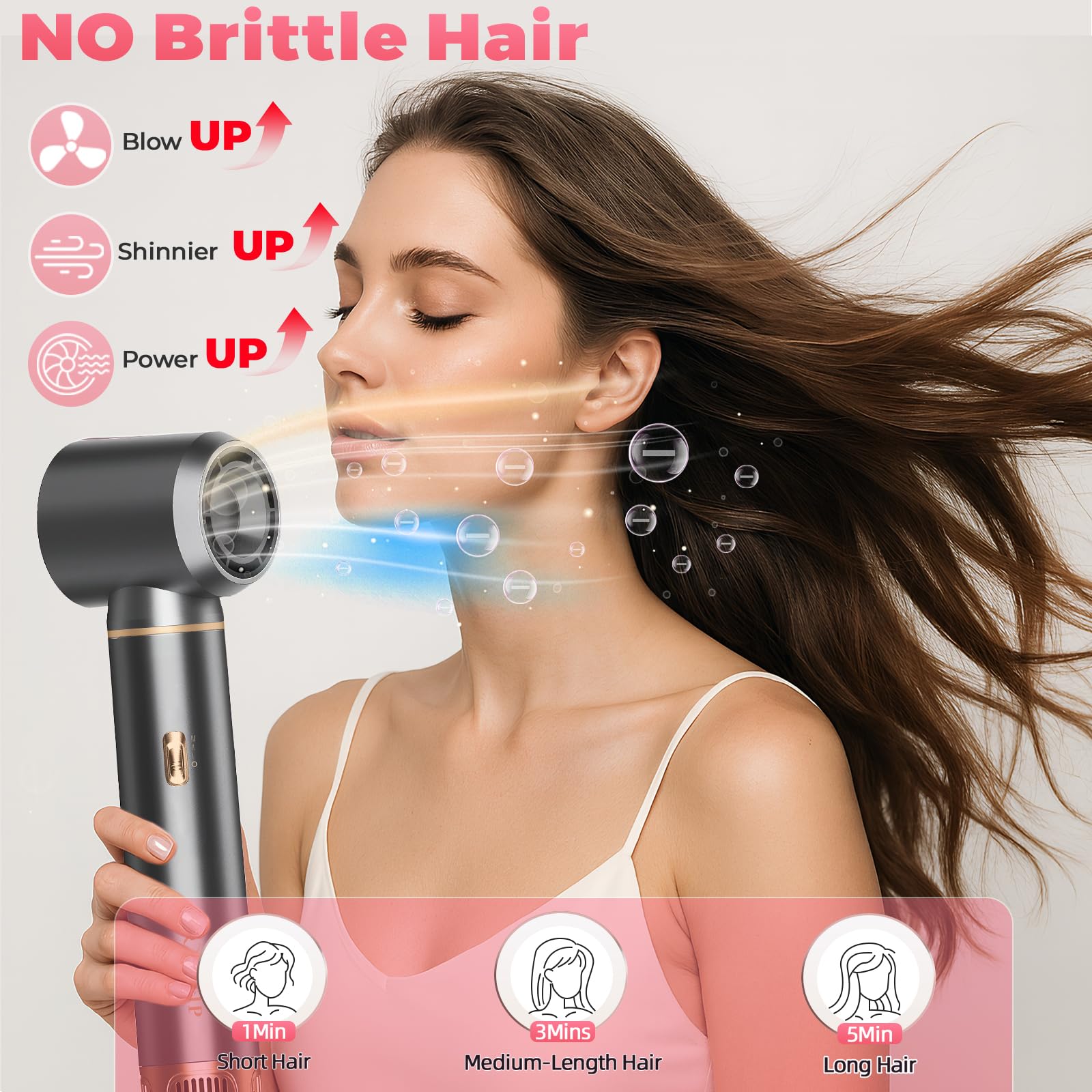 5 in 1 Spazzola Asciugacapelli Airstyler, Arricciacapelli Automatico, Spazzola Lisciante, Volumizzante, Adatto a Tutti i Tipi di Capelli - Charcoal