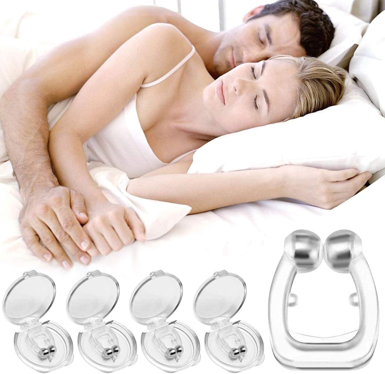 4Pcs Anti Snore Devices, Nose Clip AntiSnoring Effective