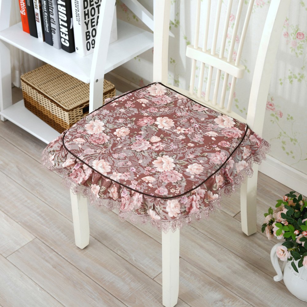Coussin de coton rétro déhoussable pour chaise de cuisine de style vintage 42x43cm