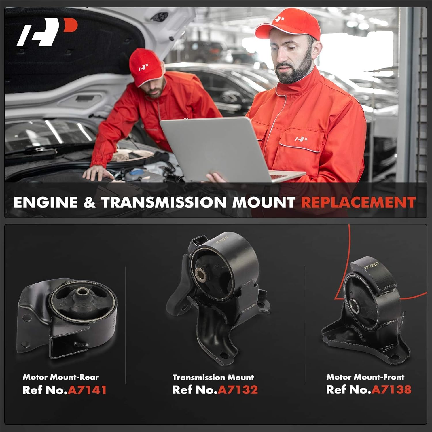 A-Premium Engine Motor Mount and Transmission Mount Kit Compatible with Kia Sportage 2005-2010 & Hyundai Tucson 2005-2009, 2.0L, Automatic Transmission, 3-PC Set, Replace# 219102E002, 219102E500