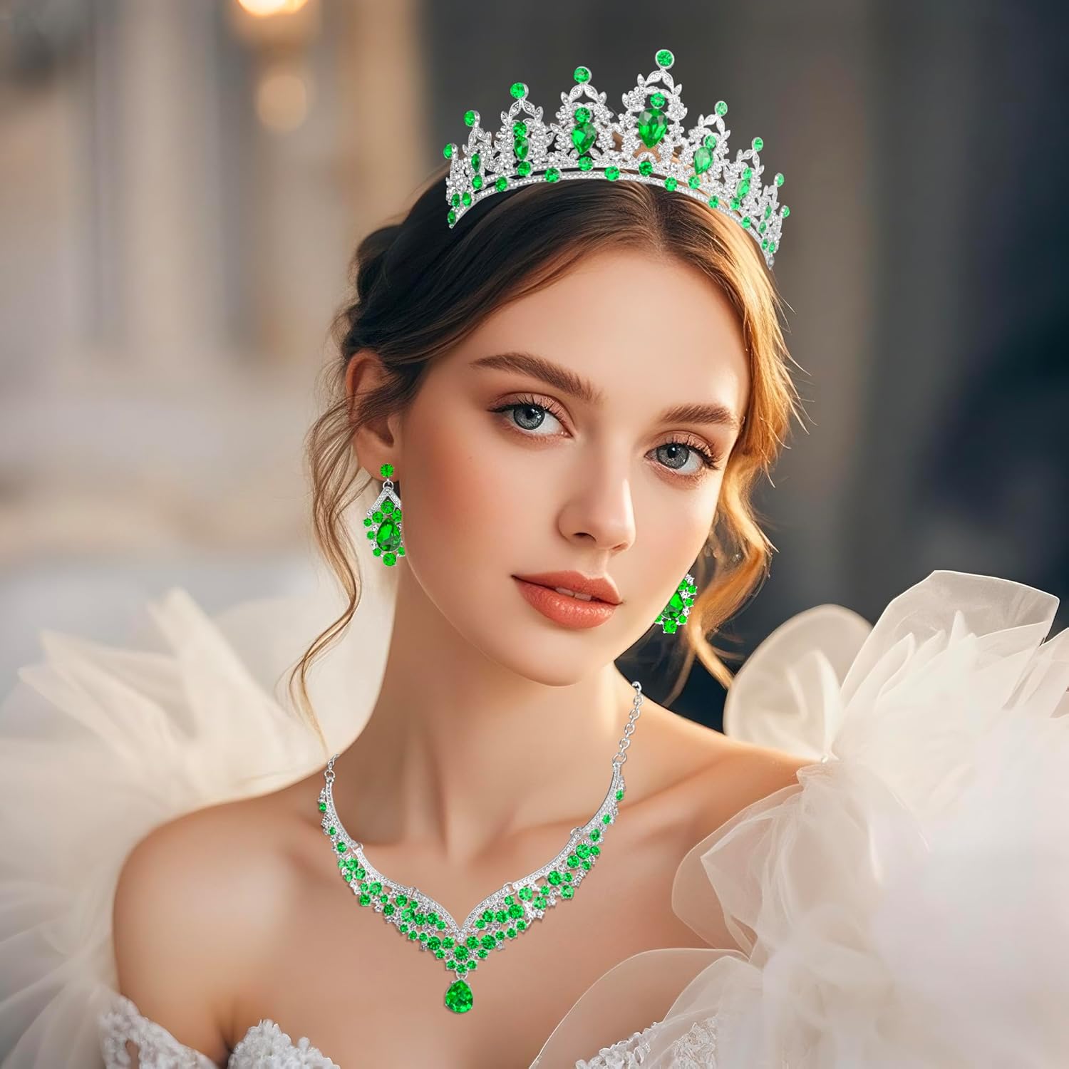 Crowns and Tiaras jewelry sets for Wedding princess birthday party Halloween Prom Pageant Jewelry for Women Crystal Bridal Jewelry Set for women - Image 5