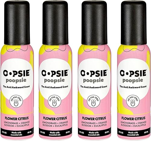 Miniatura 8 de Oopsie Poopsie Spray Pre Poop – Paquete de 4 aerosoles naturales para inodoros para baños, atrapa olores y elimina la vergüenza, 2 onzas