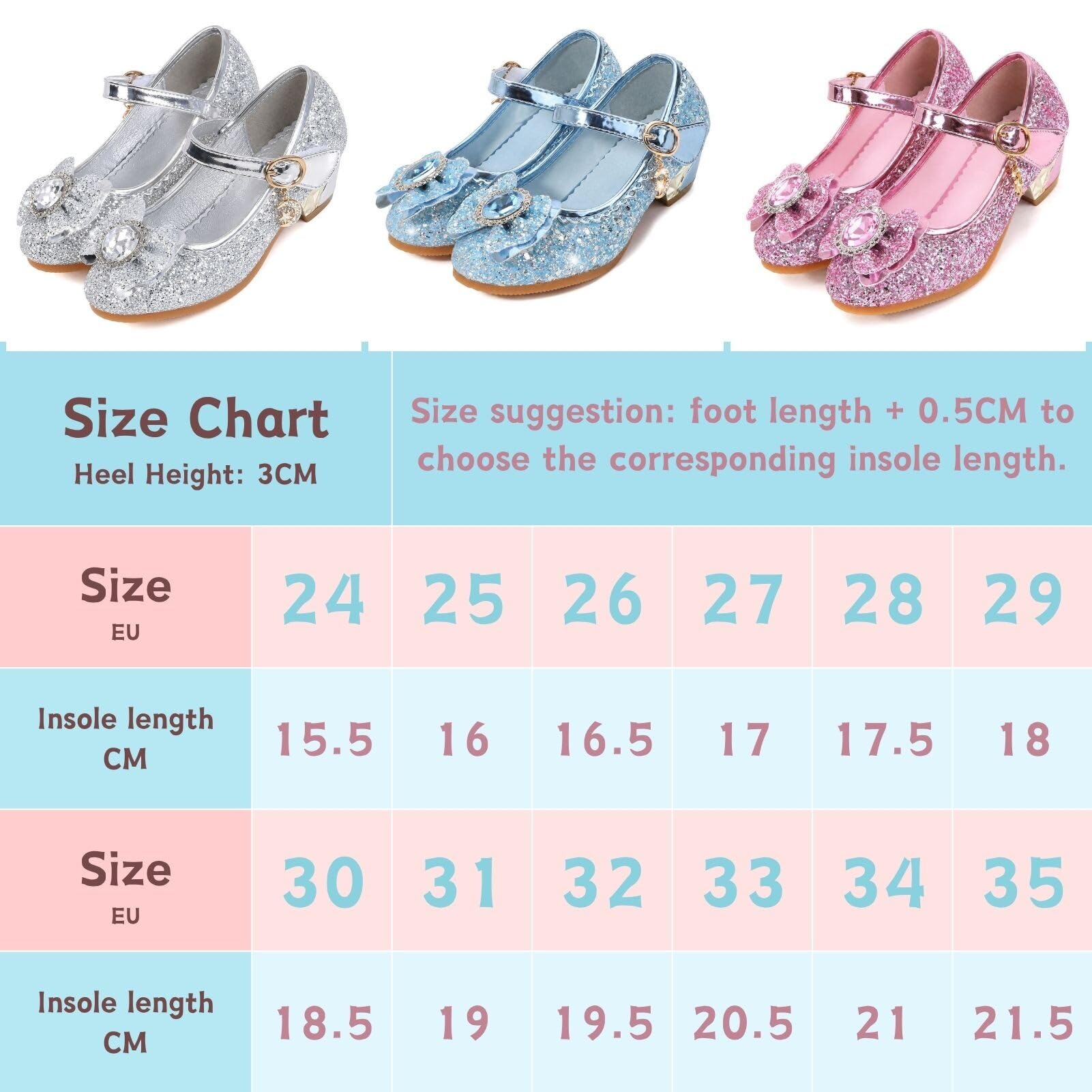 Fille Chaussure Talon Princesse Enfant Ballerine Paillettes Noël Carnaval