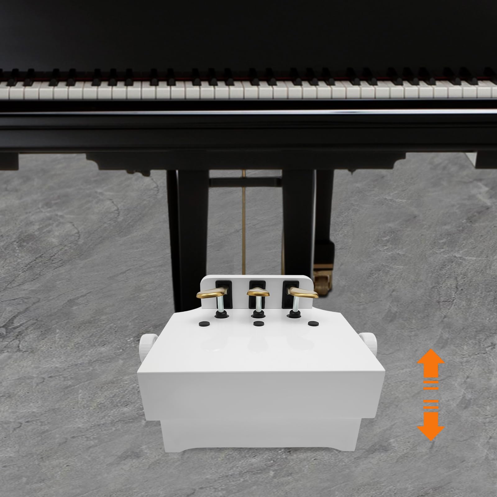 Panca di prolunga a pedale per pianoforte, regolabile in altezza, a 3 pedali, con attenuazione del rumore e piedini antiscivolo in legno e metallo, accessori robusti per bambini da 4 a 12 anni (bianco
