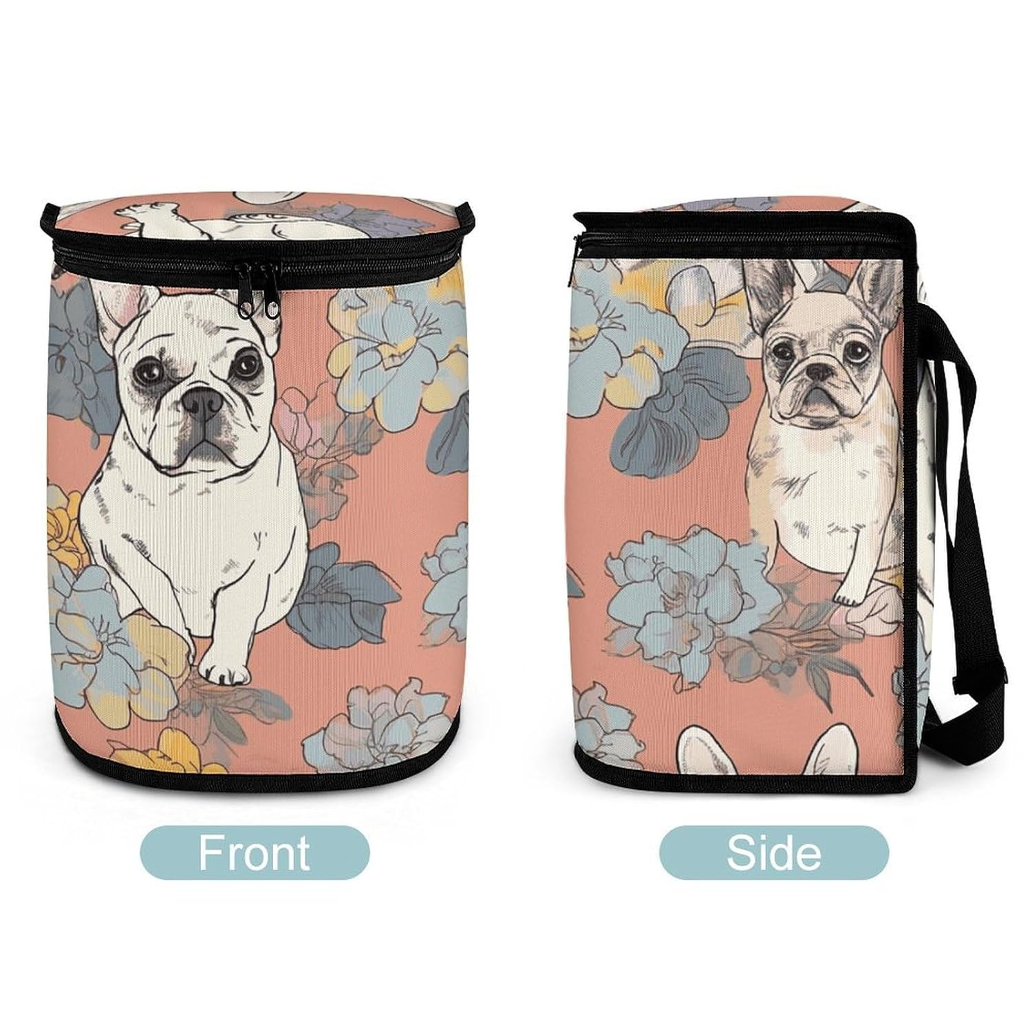 Hanging Car Trash Bag French Bulldog Print Printed Car Garbage Storage Bag Leakproof Car Trash Can Portable Garbage Storage Bags