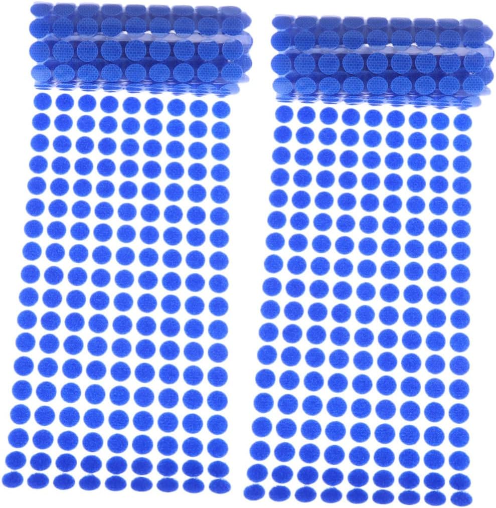 NUOBESTY 900pcs Round Hook Tape Blue Removable Adhesive Double Sided Loop Tape No Marks Backing Film