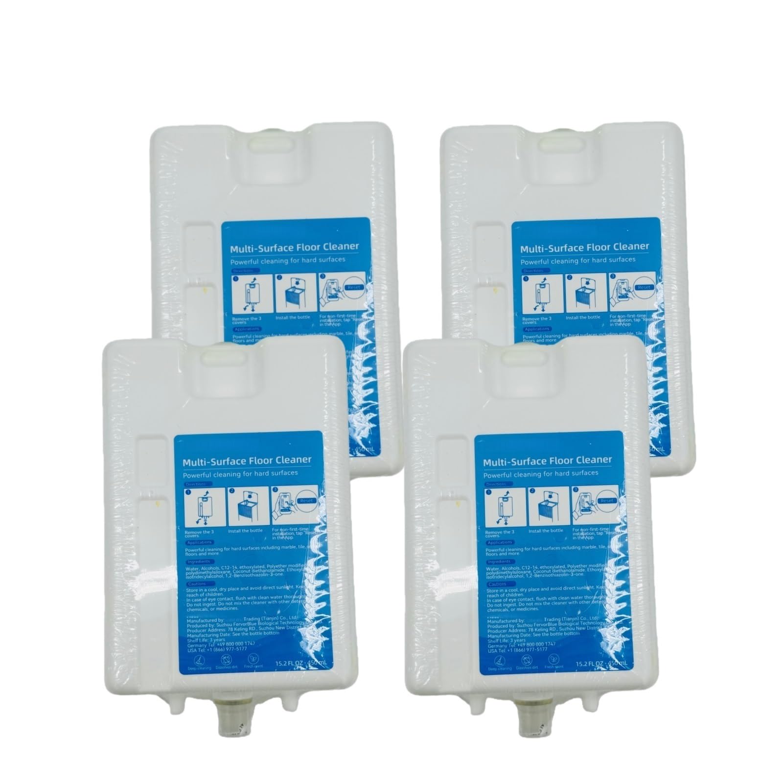 Solución limpiadora multisuperficie de 450ML, Compatible con Dreame L20/L30 Ultra/X10/X10 Pro/X20/X20 Pro Plus, detergente for fregar pisos(4 packs)