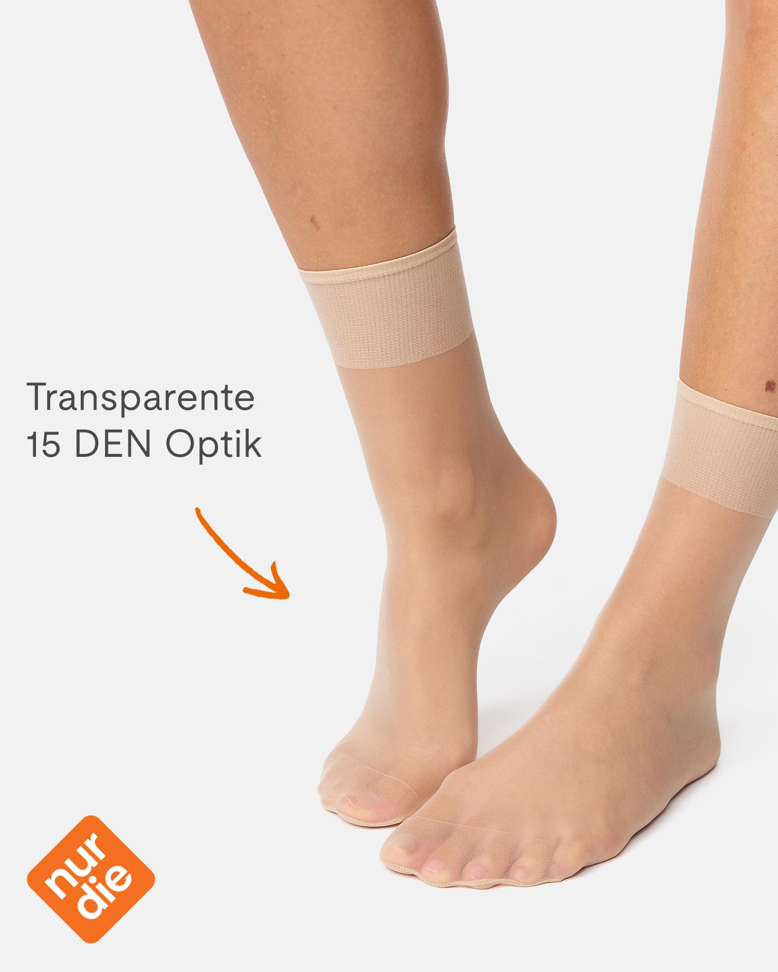 Nur Die Skarpety panie 15 den Söckchen Seidenfein (5 w zestawie)