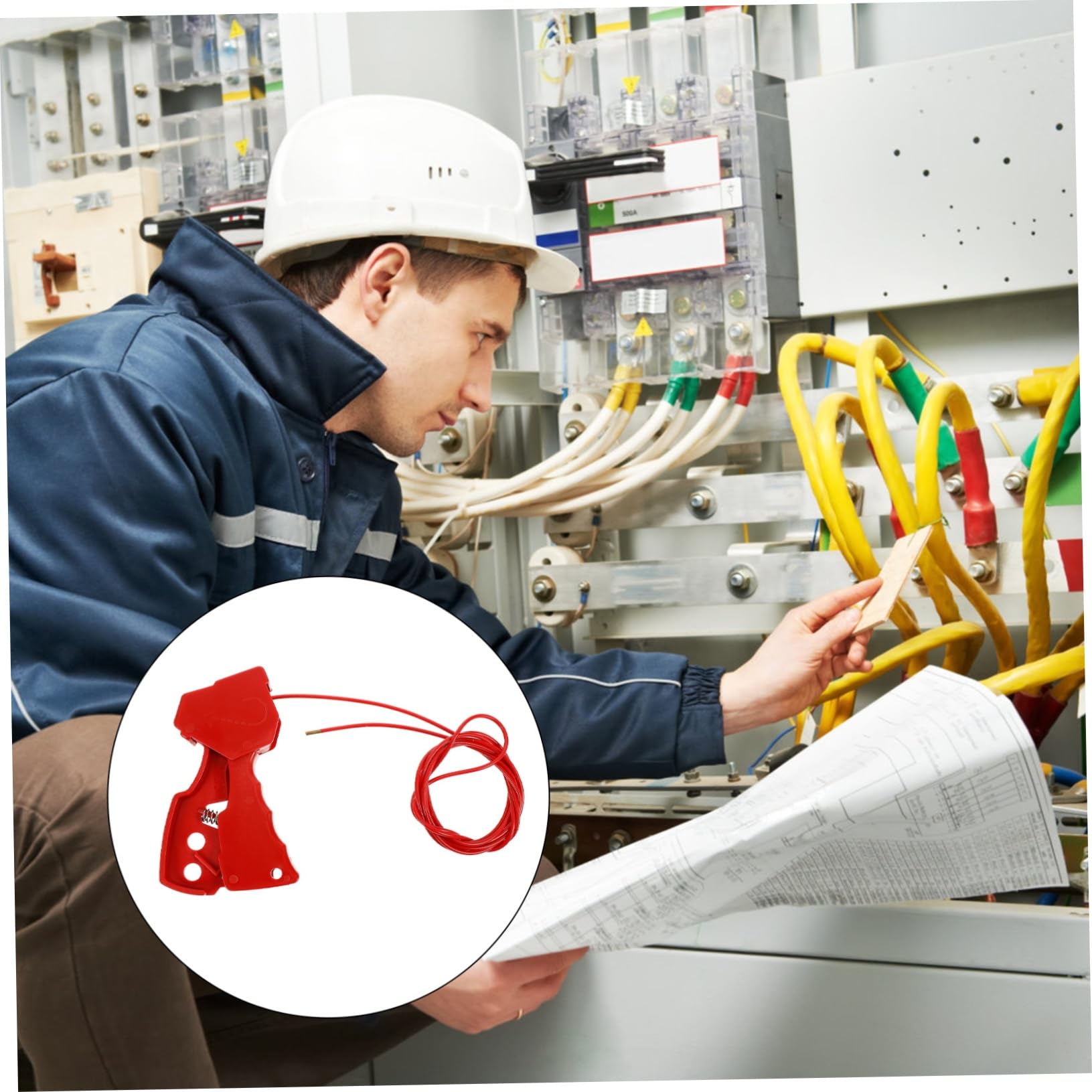 CIYODO Dustrial Safety Lock Steel Cable Lockout for Globe Valve Needle Valve Pinch Valve Plug Valve