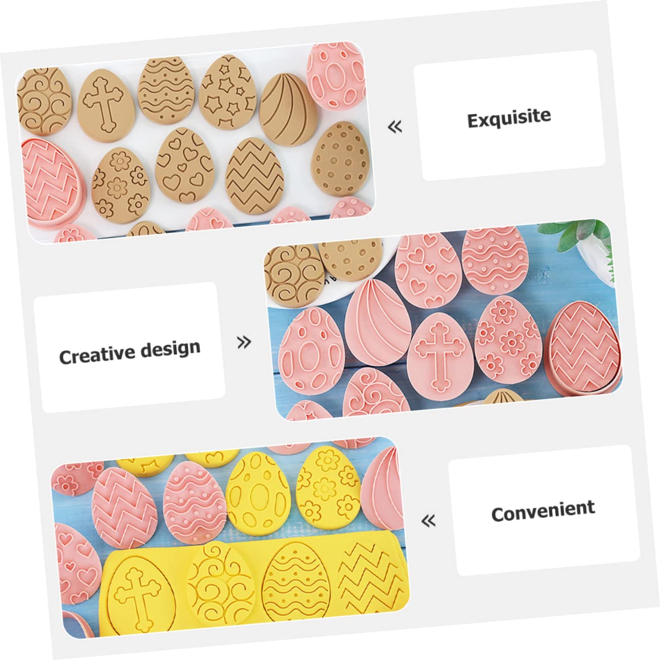 YARNOW 50piezas Cortadores De Galletas De Pascua Forma De Huevo Para Repostería y Diy Molde De Resistente Para Galletas Infantiles y Manualidades De Cocina