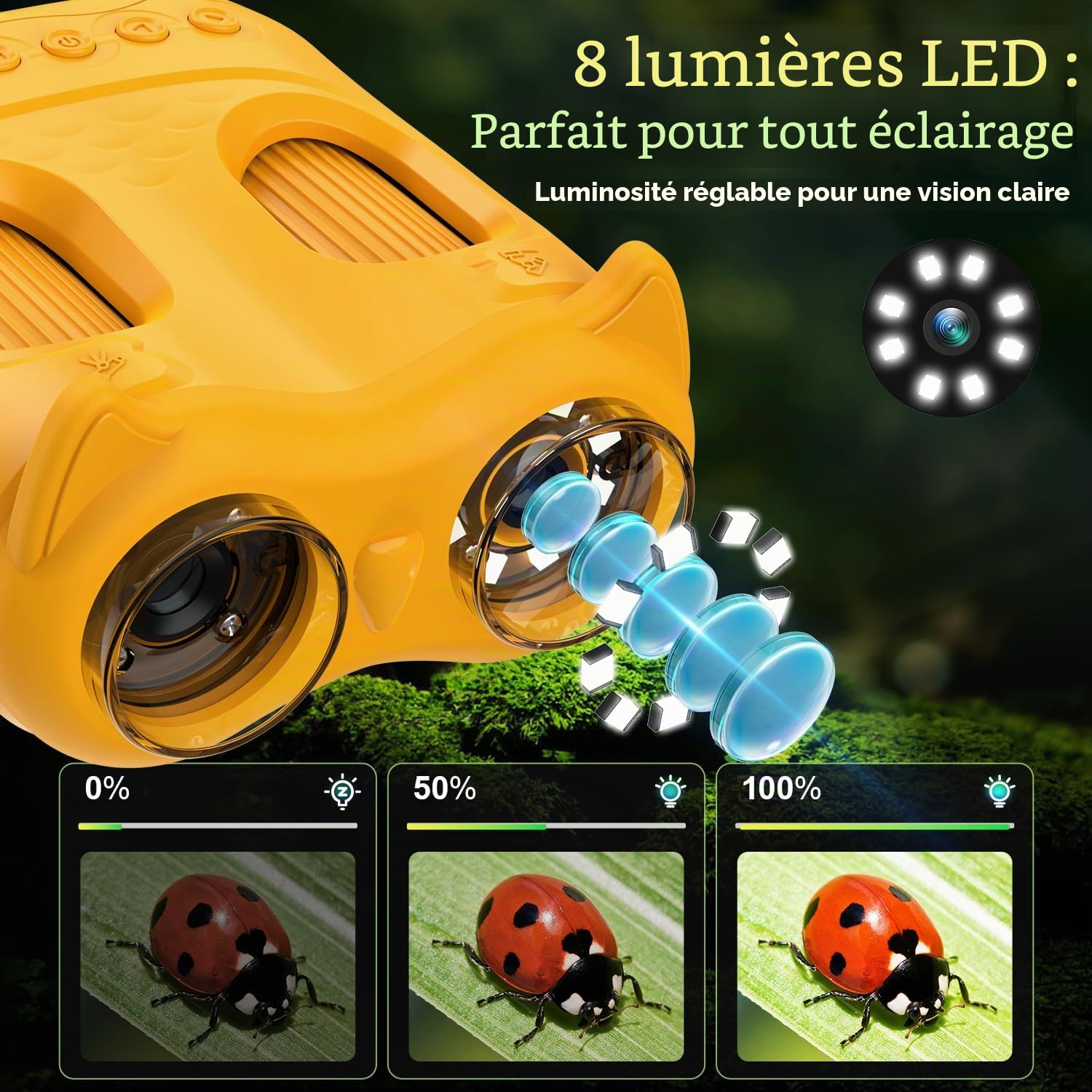 Microscope numérique portable BNISE pour enfants 1000X : kit 2 en 1 avec microscope et télescope pour enfants avec écran IPS de 2,0 pouces - Jouets STEM, cadeaux d'anniversaire pour filles, garçons