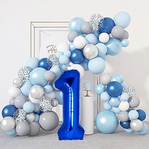 Miniatura 9 de Globo gigante de 40 pulgadas color azul marino con el número 0, globos de aluminio de aluminio de Mylar con helio para fiestas de cumpleaños,