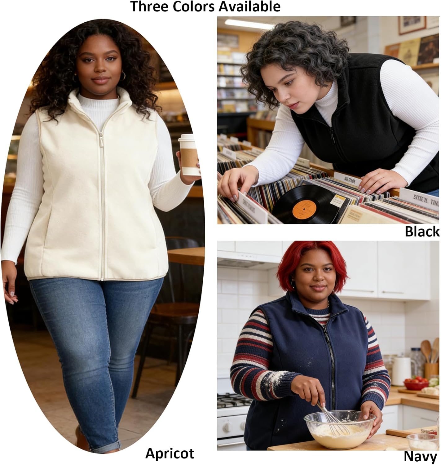 Women's Plus Size Fleece Vest,1X-5X Warm Soft Fleece Vests for Women - Image 5
