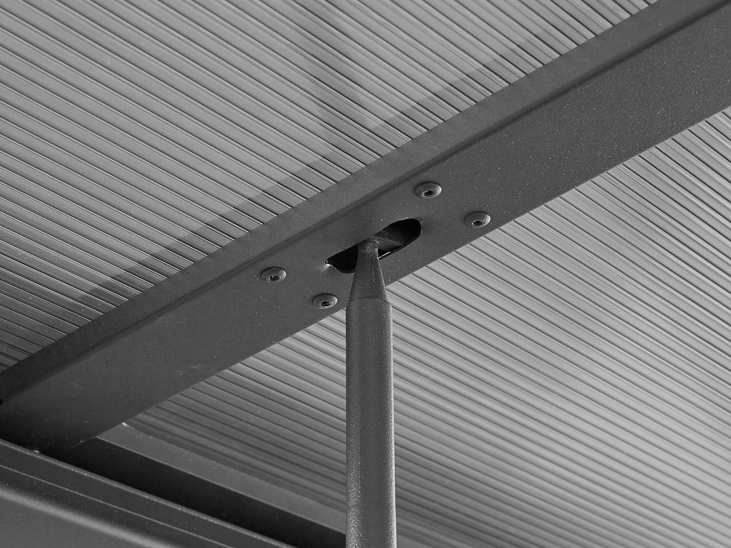 Vente-unique - Pergola adossée en Aluminium avec Toit Coulissant - 9 m² - Anthracite - IZEDA