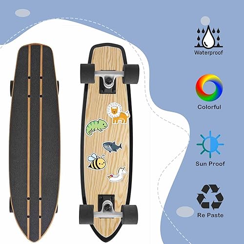 Miniatura 3 de 200 calcomanías impermeables de animales lindos para adolescentes calcomanías impermeables para laptop botella de agua monopatín motocicleta