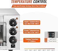 Vista 4 de VEVOR Horno de pizza comercial, 14 pulgadas de una sola capa, horno de pizza eléctrico de acero inoxidable con piedra y asa, multiuso para pizzas
