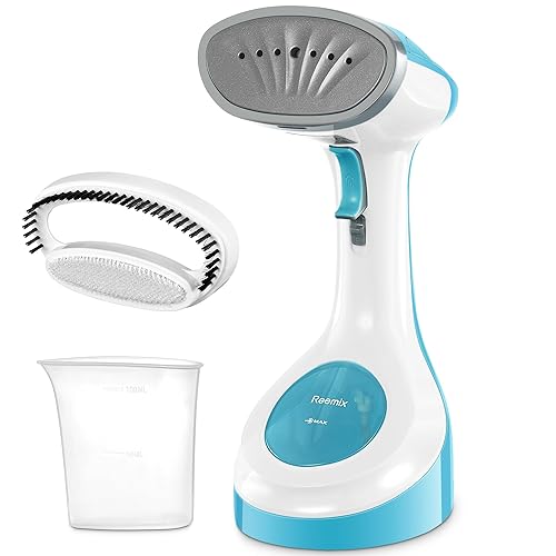 Steamer for Clothes, Reemix Garment Steamer With Large Detachable Water Tank, 25S Fast Heat-up, 24g/min Strong Penetrating Steam, Handheld Garment Fabric Wrinkles Remover For Home, Office (Aqua) - Aquamarine