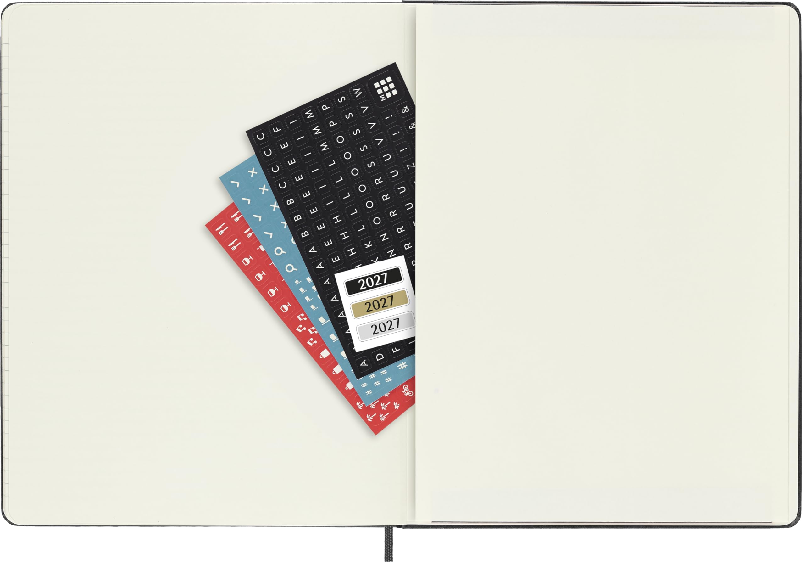 Moleskine Agenda Semanal 2027, Agenda de 12 Meses con Espacio para Notas, Tapa Dura y Cierre Elástico, Formato XL 19x25 Cm, Color Negro