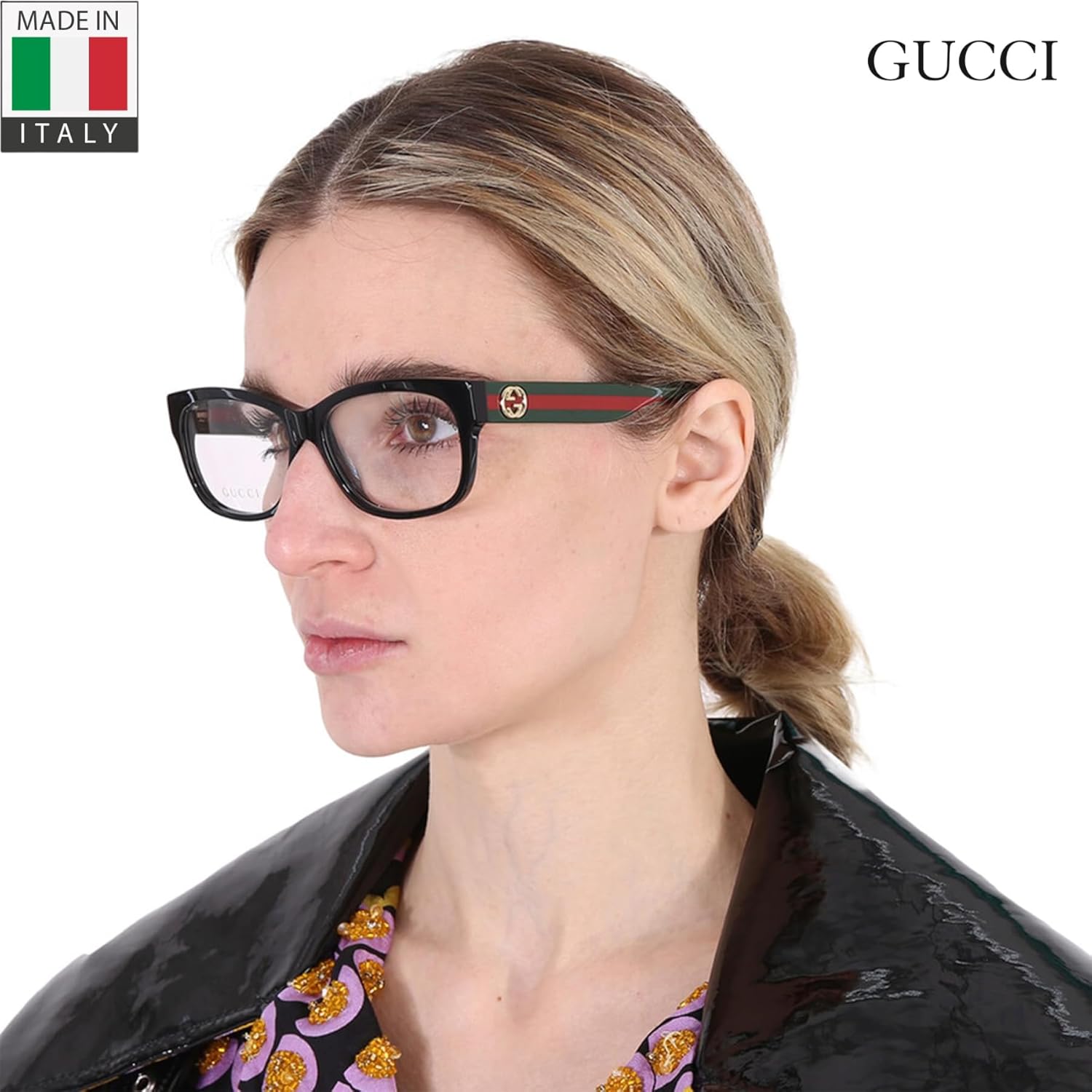 Gucci GG0278O Designer Fashion Eyeglasses Stylish Wide Rectangular Frame Eyewear with Luxury eSHADES Kit - Embrace Sophistication and Elegance - Image 8