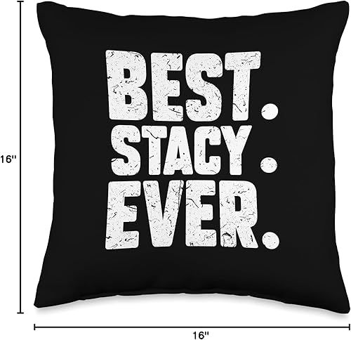 Miniatura 4 de Divertido nombre personalizado mejor. Stacy. Ever. Almohada de broma, 16 x 16 pulgadas, multicolor