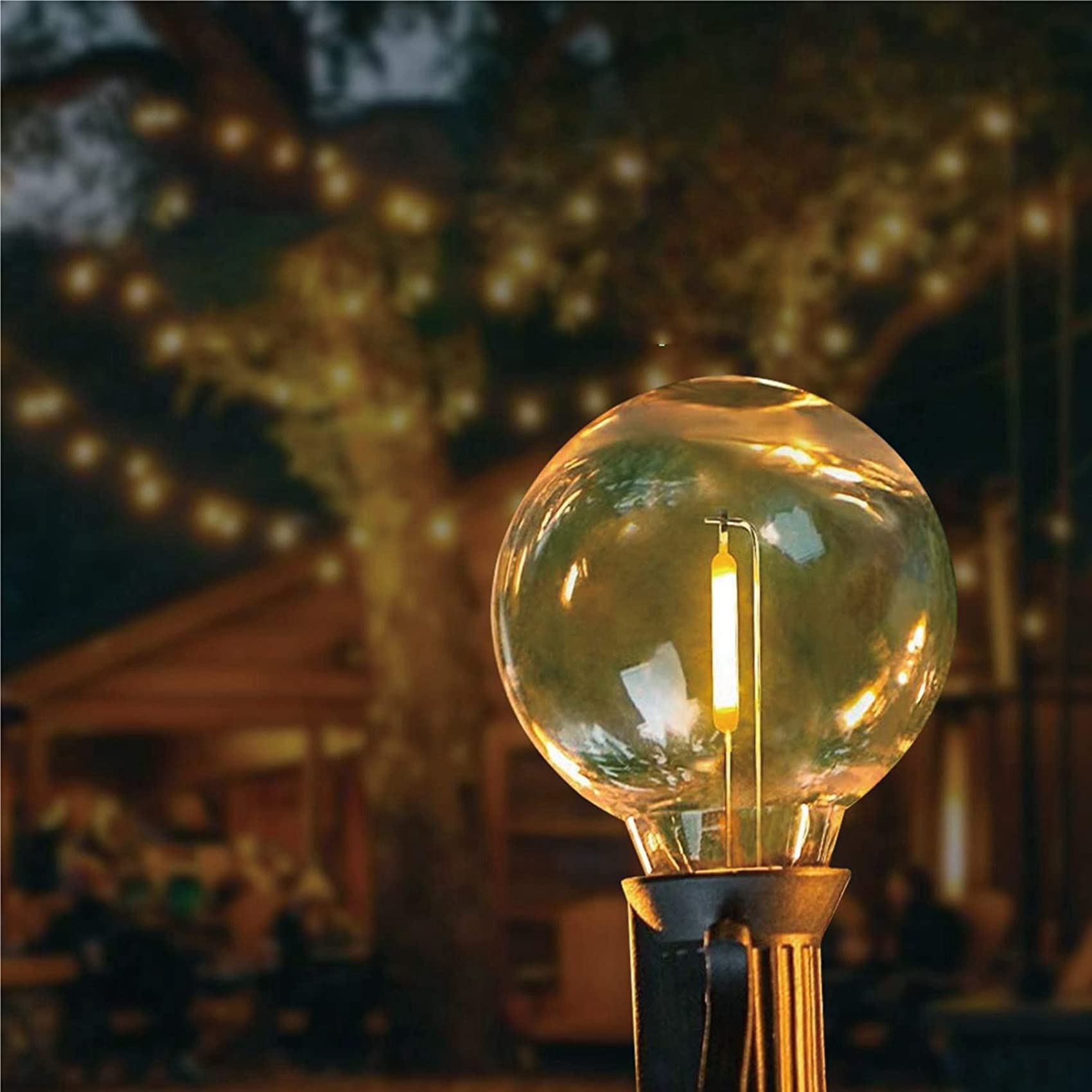 200 Piezas Bombillas LED de Repuesto G40 Bombillas de Globo LED Inastillables con Base de Tornillo E12 para Luces de Cadena Solares Cálidas