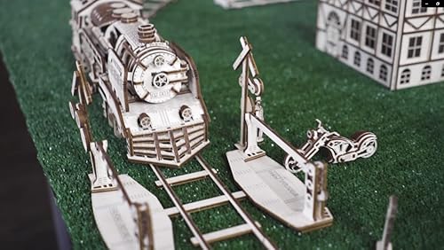 Miniatura 8 de WOODEN.CITY Modelos de madera 3D construibles para adultos, paso circular a través del tren, ferrocarriles, fiesta de cumpleaños para adultos,