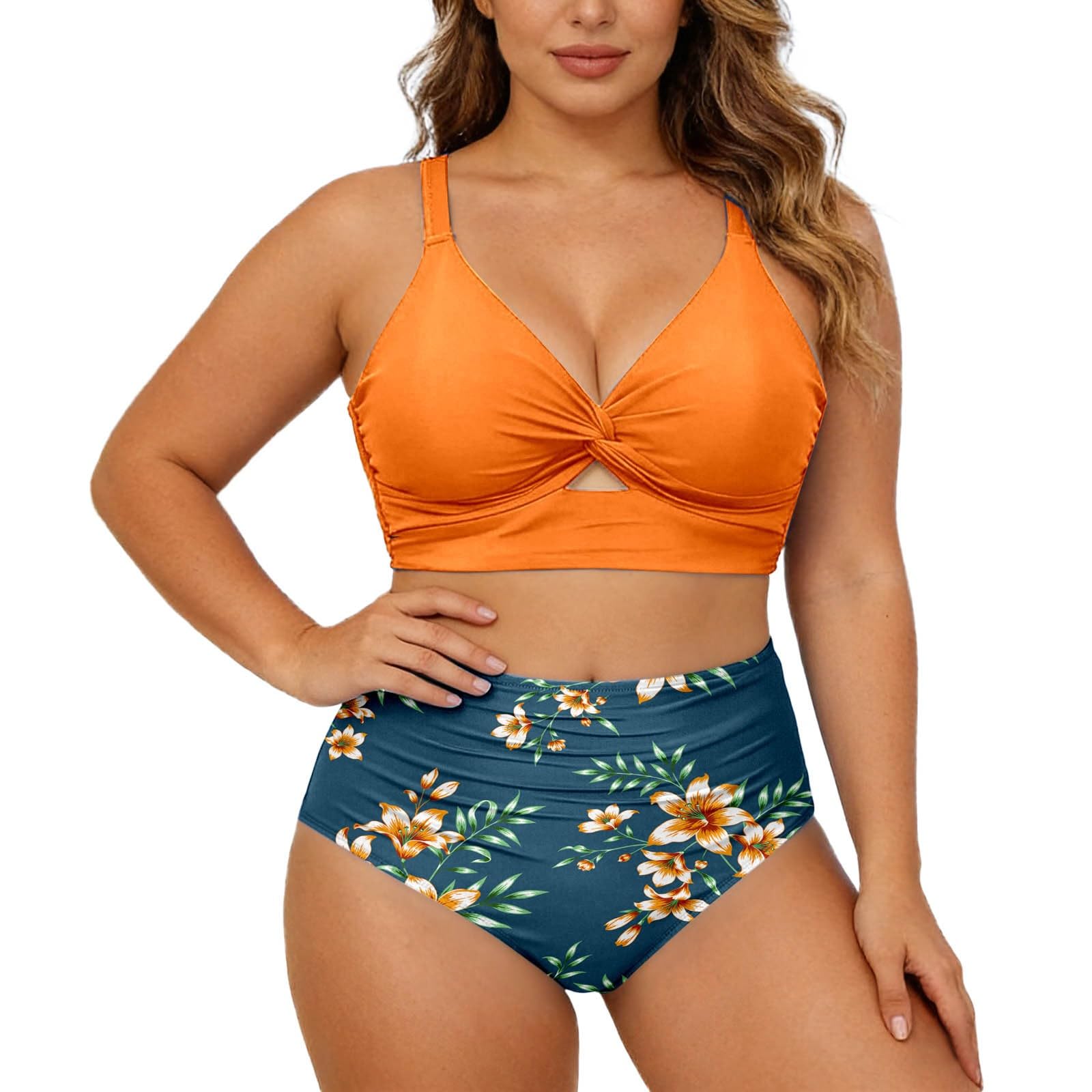 Bikini Mujer Dos Piezas,Dos Piezas Ropa de Baño Conjunto Bohemio Floral Bañador Verano Natación Conjuntos Bikinis Brasileño Triángulo Elegante para Viajes#G