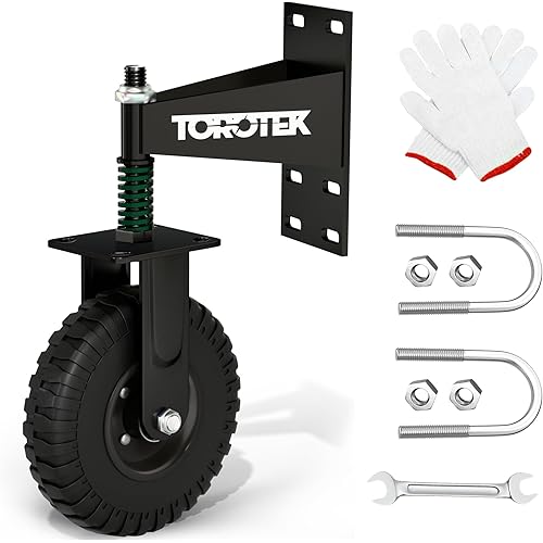 6inch Gate Wheel Fence Gate Wheels for Wooden Gate Metal Tube Gate, Upgrade Heavy Duty Gate Wheel 550lb Capacity Upright Spring-Loaded Gate Casters Suitable for a Variety of Scenarios, Black