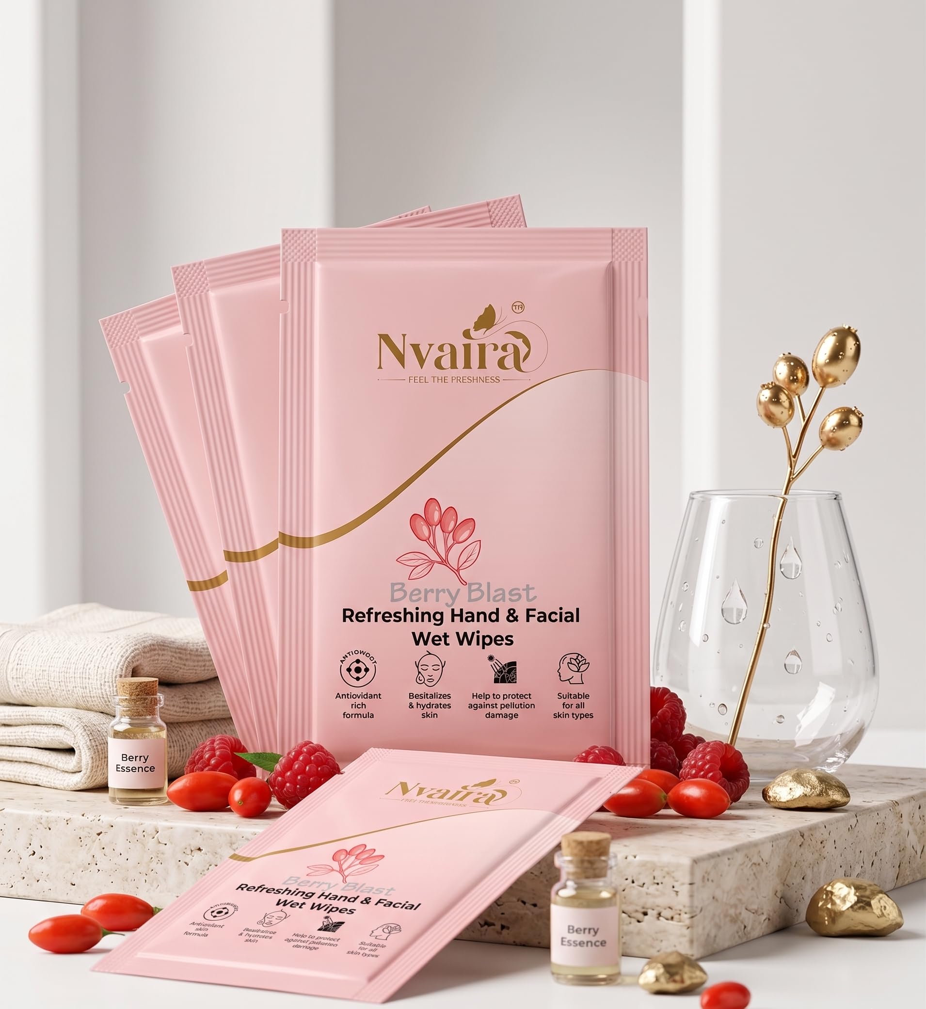 Nvaira Berry Blast Refreshing Hand & Facial Wet Wipes-picture-32