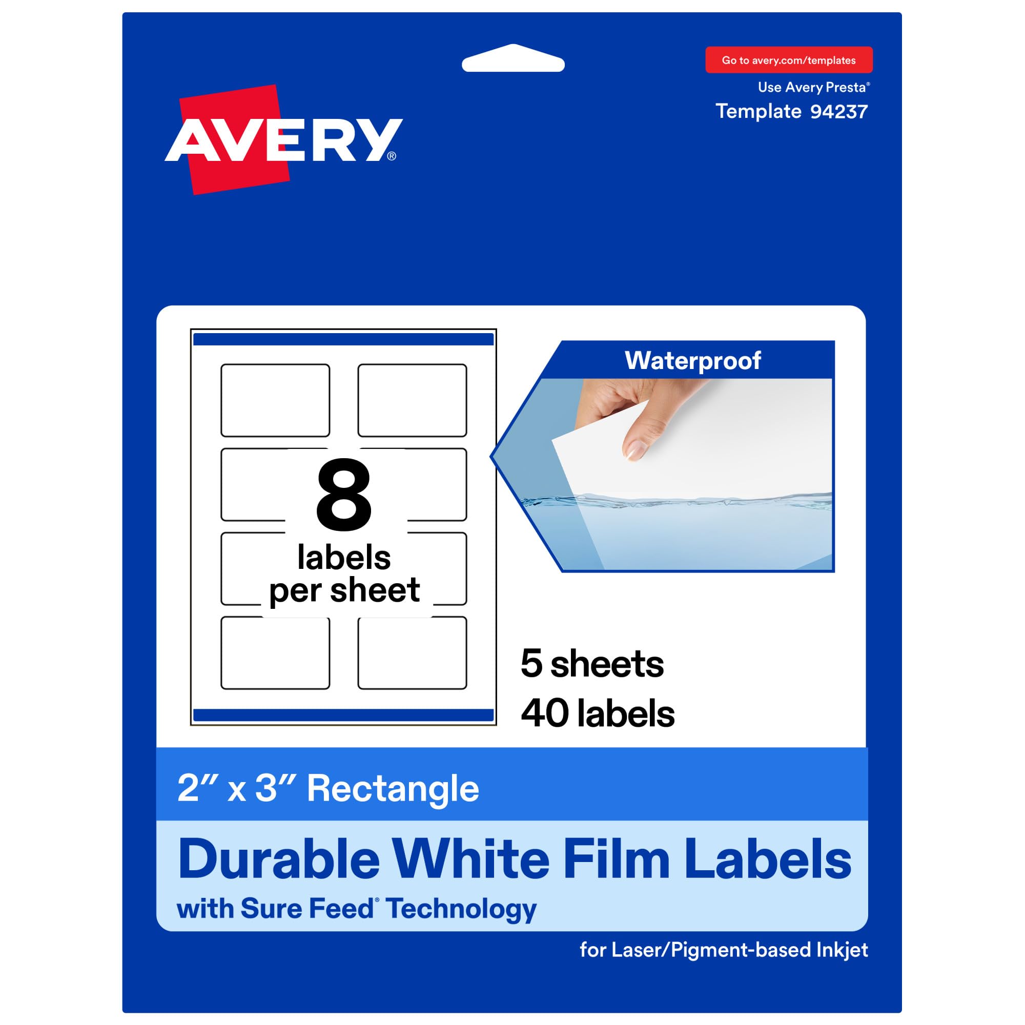 Photo 1 of ***MISSING MOST PARTS***
Avery® Printable Durable White Rectangle Labels, Sure Feed® Technology, 2" x 3", Print-to-the-Edge, Waterproof Labels, Laser & Pigment-Based Inkjet Compatible, 40 Total