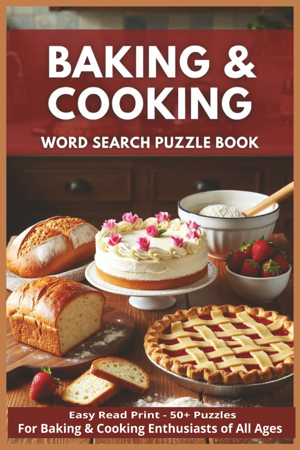 Baking & Cooking Crossword Puzzle Book: Crossword Puzzles with Easy to Read Print about Cooking, Recipes, Desserts, and More | 6x9 inches, 110 pages | ... Gift for Vacations, Holidays, and Free Times