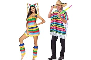 7PCS Halloween Couples Costumes for Adults Mexican Costumes